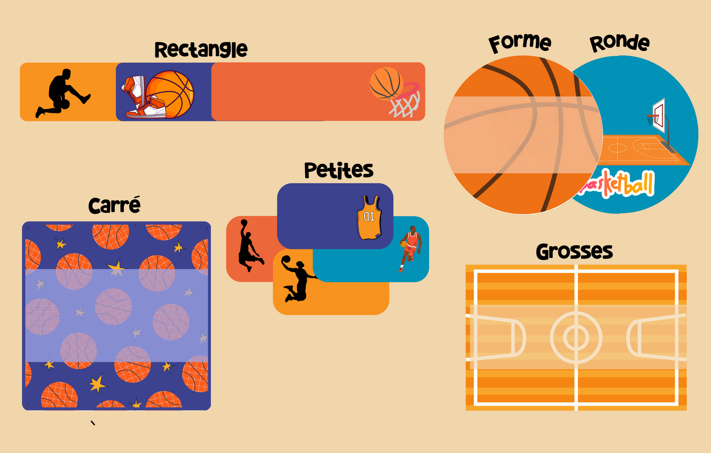 Basketball! Ensemble 4 feuilles