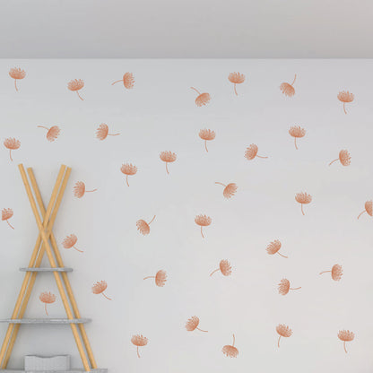 Pink dandelion flowers