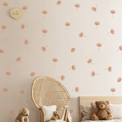 Pink dandelion flowers